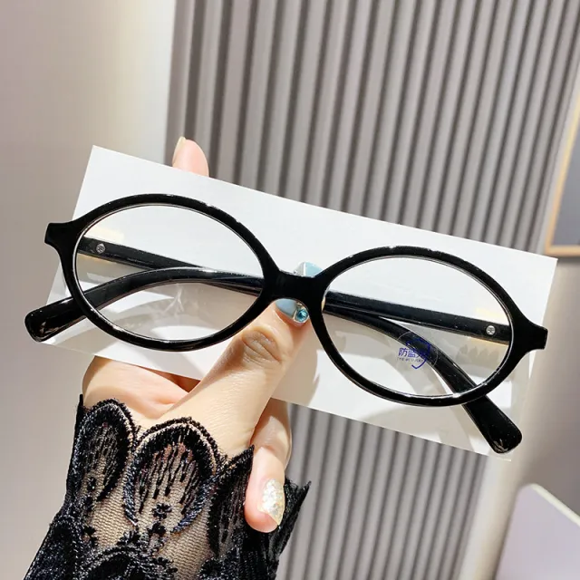 Retro Art Anti blue Light Women's Myopia Glasses Bright Black Frame - Shop at LoveMi