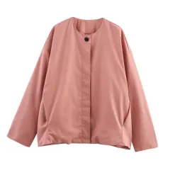 Pilot Jacket Coat Linen Long Casual Shorts Suit - Top - View 1