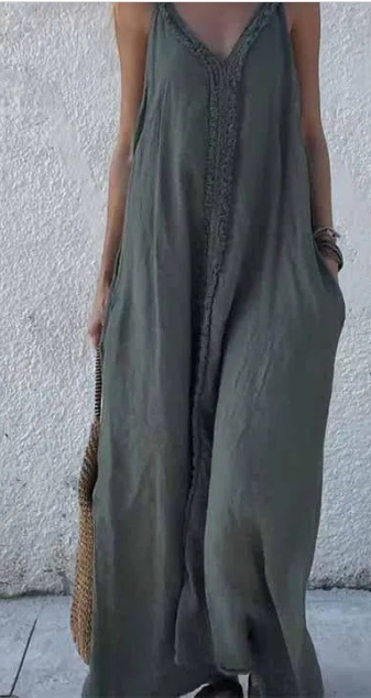 Solid Color Loose Sling Dress