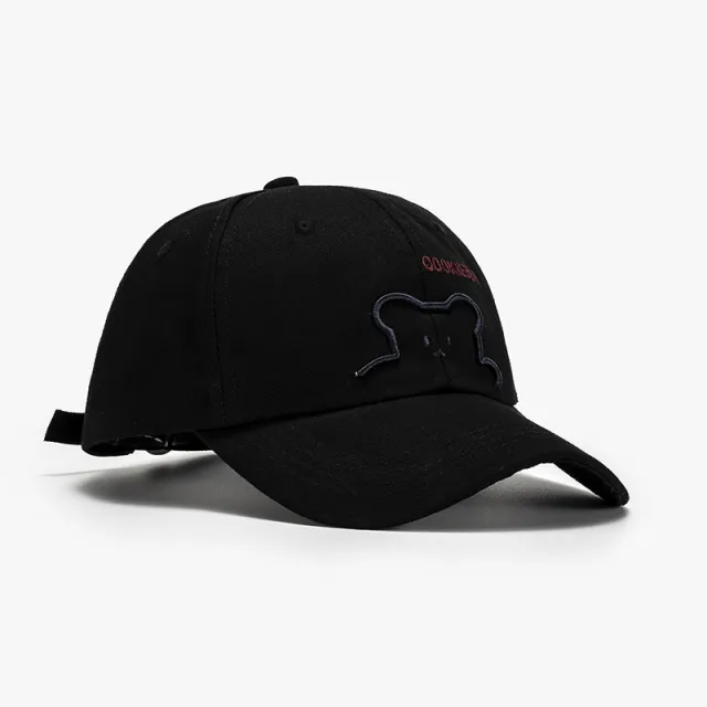 Men's Outdoor Sun Protection South Korea Cute Bear Baseball Cap Black - Shop at LoveMi