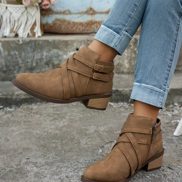 Women’s Retro High-Heel Ankle Boots 