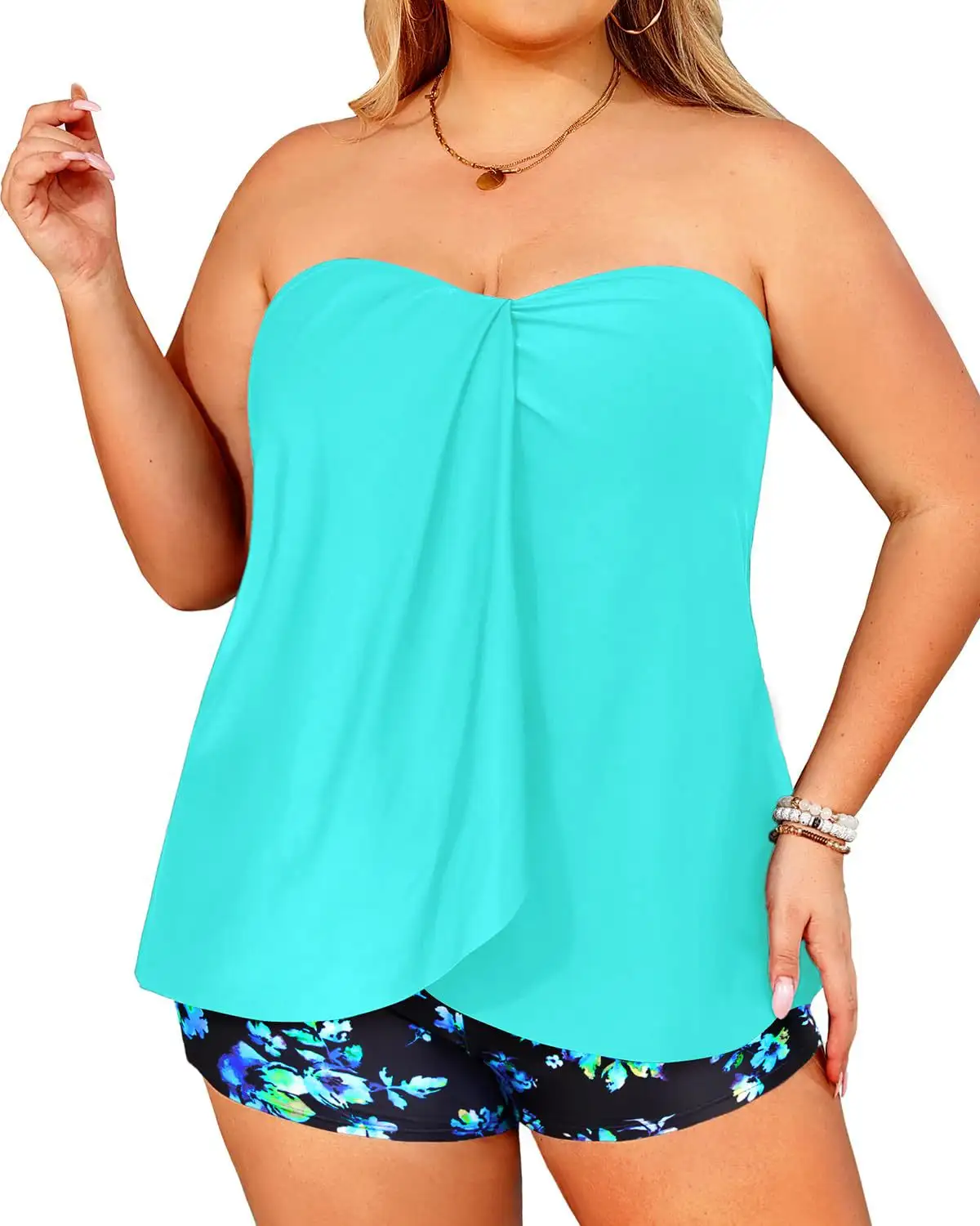 Leisure Resort Two-piece Swimsuit New Boxer Briefs Backless Halter Style