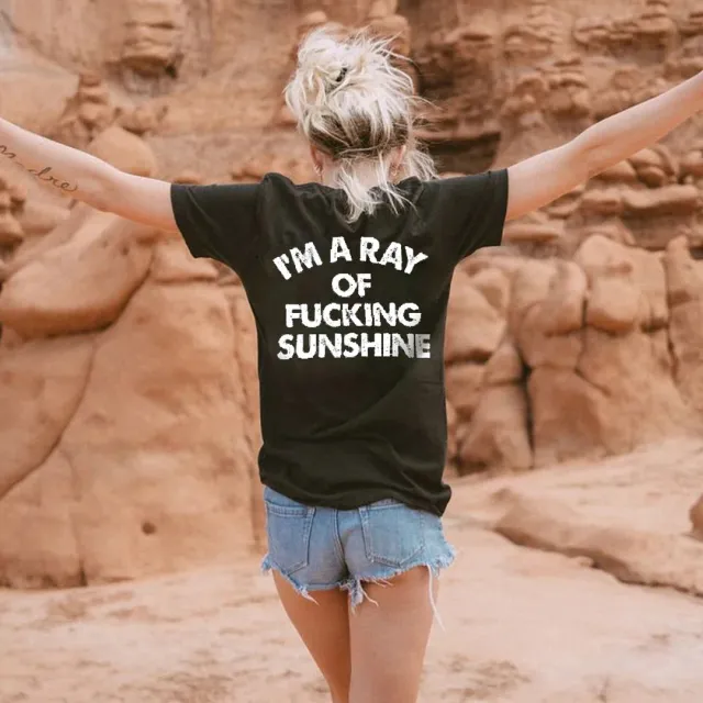 Women's Summer Letter Printed T shirt Black - Shop at LoveMi