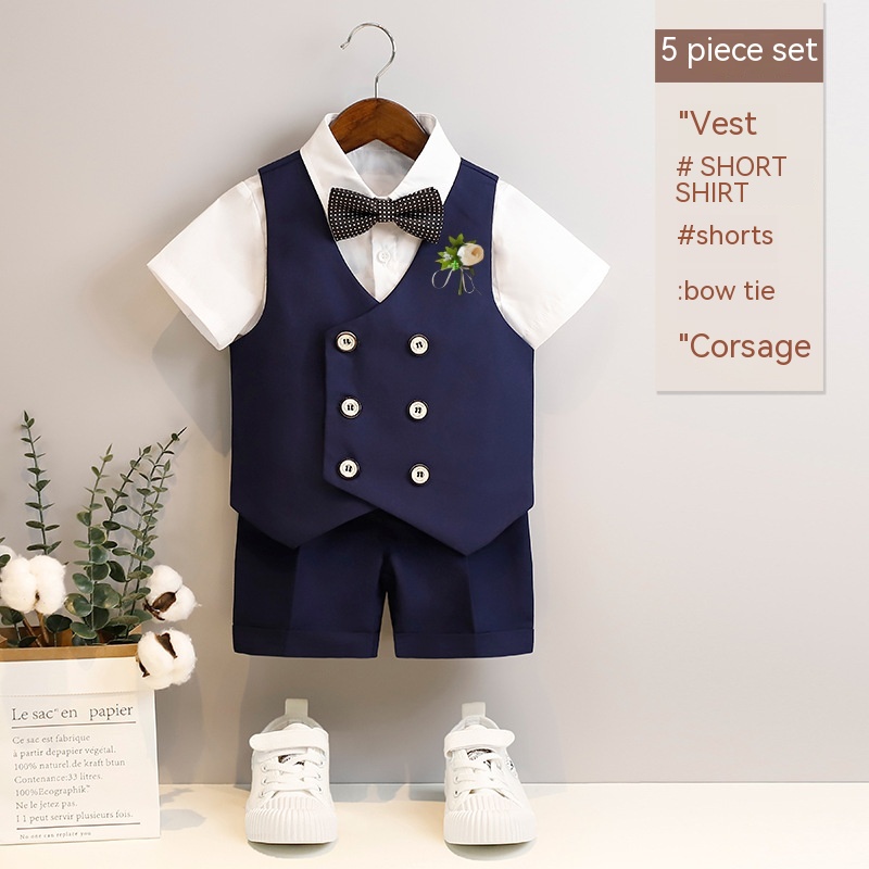 Boys Spring And Summer Short Sleeve Vest Suit - Image 7