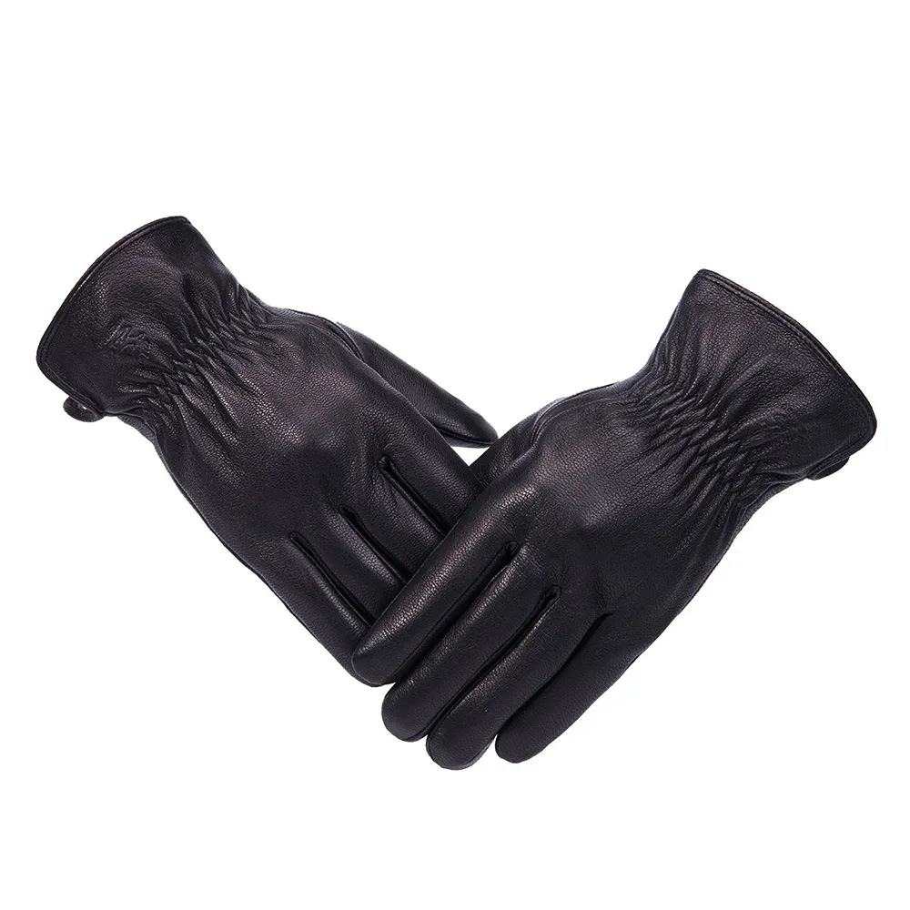 Fleece-lined Thick Windproof Faux Deerskin Grain Sheepskin Driving And Biking Motorcycle - Elastic Light Plate-12
