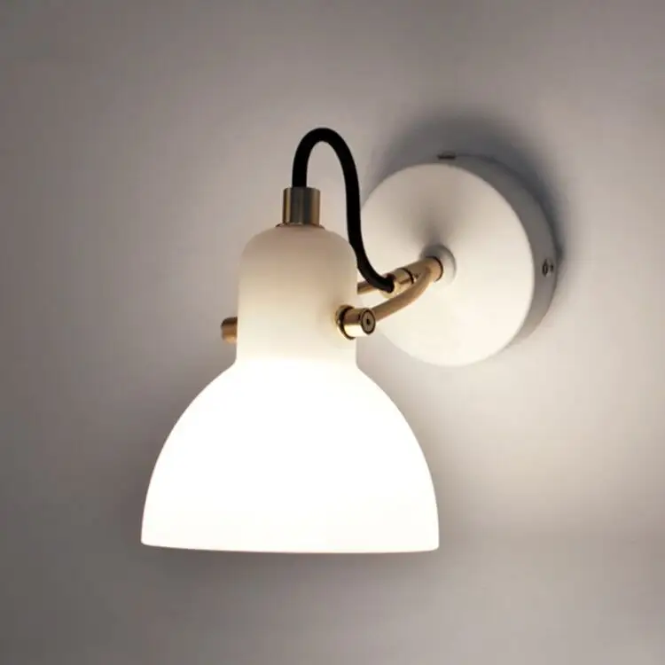 Simple Bedroom Bedside Rotating Glass Wall Lamp