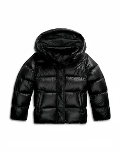 Women's Casual Hooded Cotton Jacket Puffer - Black - View 1