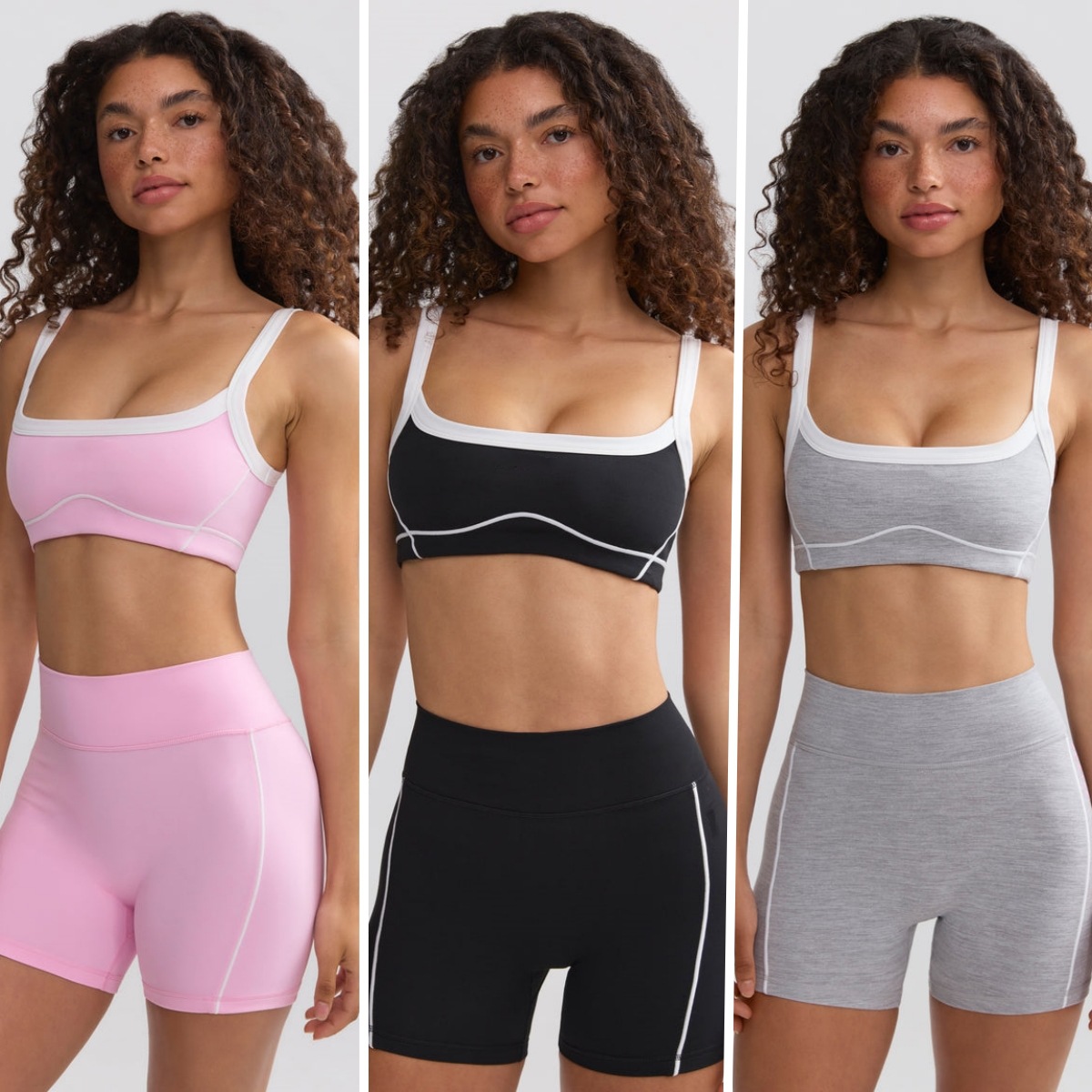 Nude Feel High Elastic Sports Contrast Color Bra Shoulder Straps Fitness Yoga Suit