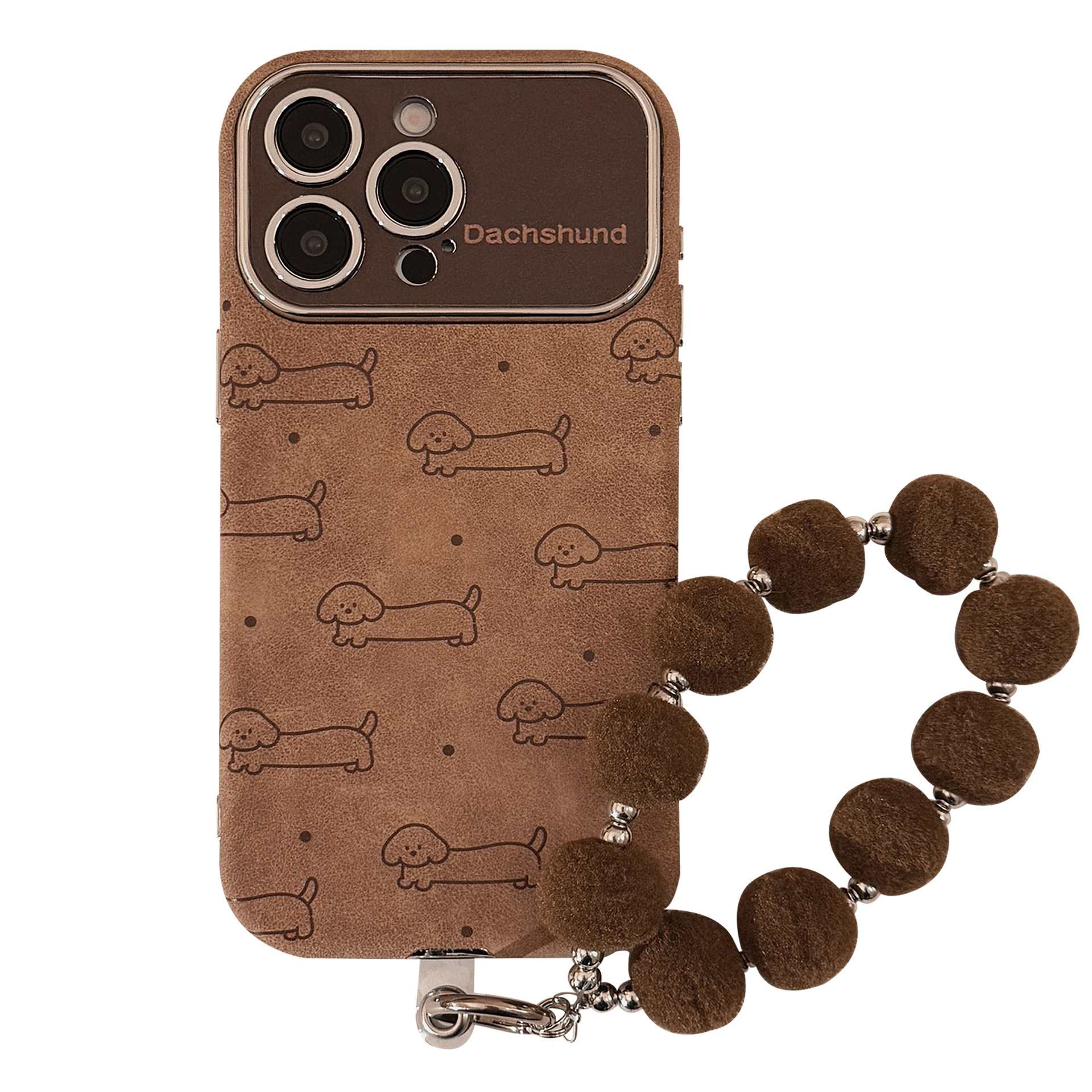 Line-design Plush Phone Case With Lanyard Full-body Protection