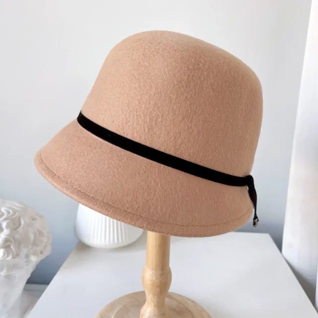 Wool Felt Hats Fine Bow Ladies Khaki - Shop at LoveMi