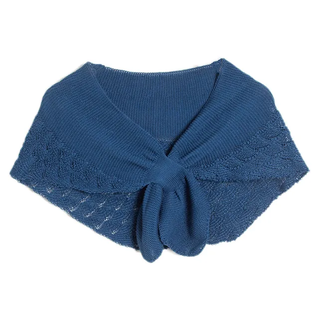 Women's Thin Fashion Wool Knitted Hollow Shawl Blue - Shop at LoveMi