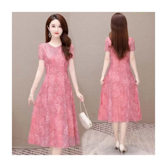Summer Dress Fashion Casual Western Style Pink - Shop at LoveMi