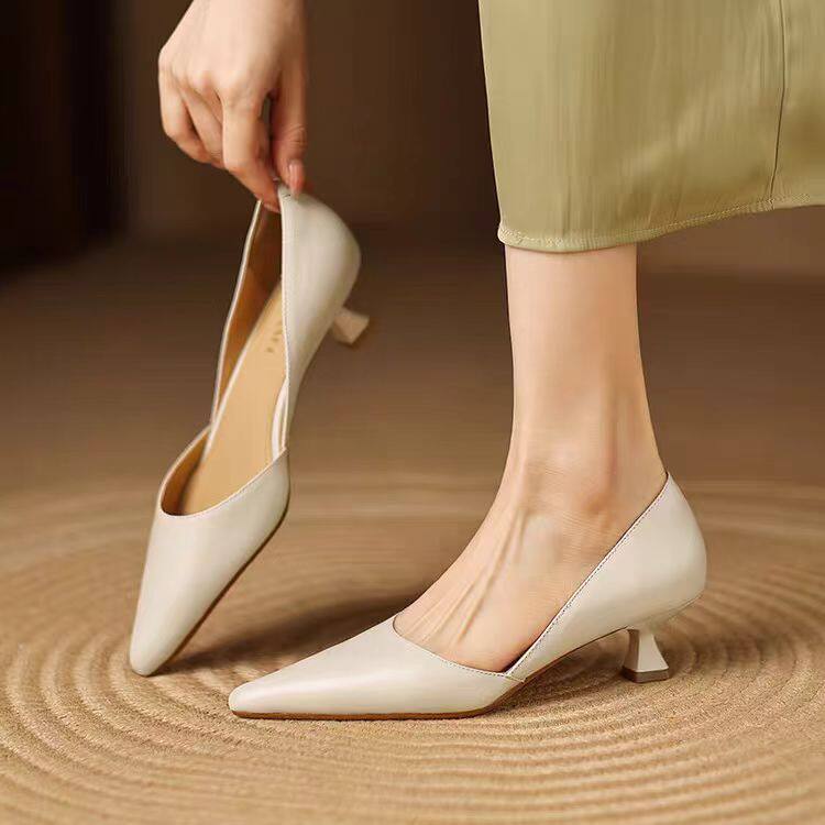 PU Slip-On Heels