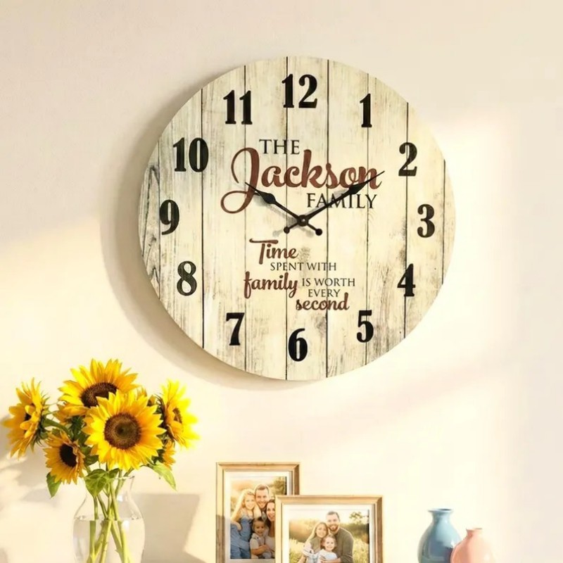 Round Wooden Wall Clock, picture 6 of 9