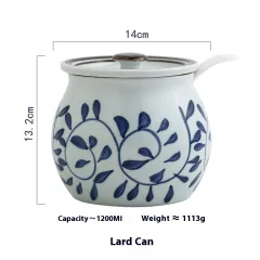 Household High Temperature Resistant Single Ceramic Seasoning Jar Storage Product - 1200Ml Oil Tank - View 1