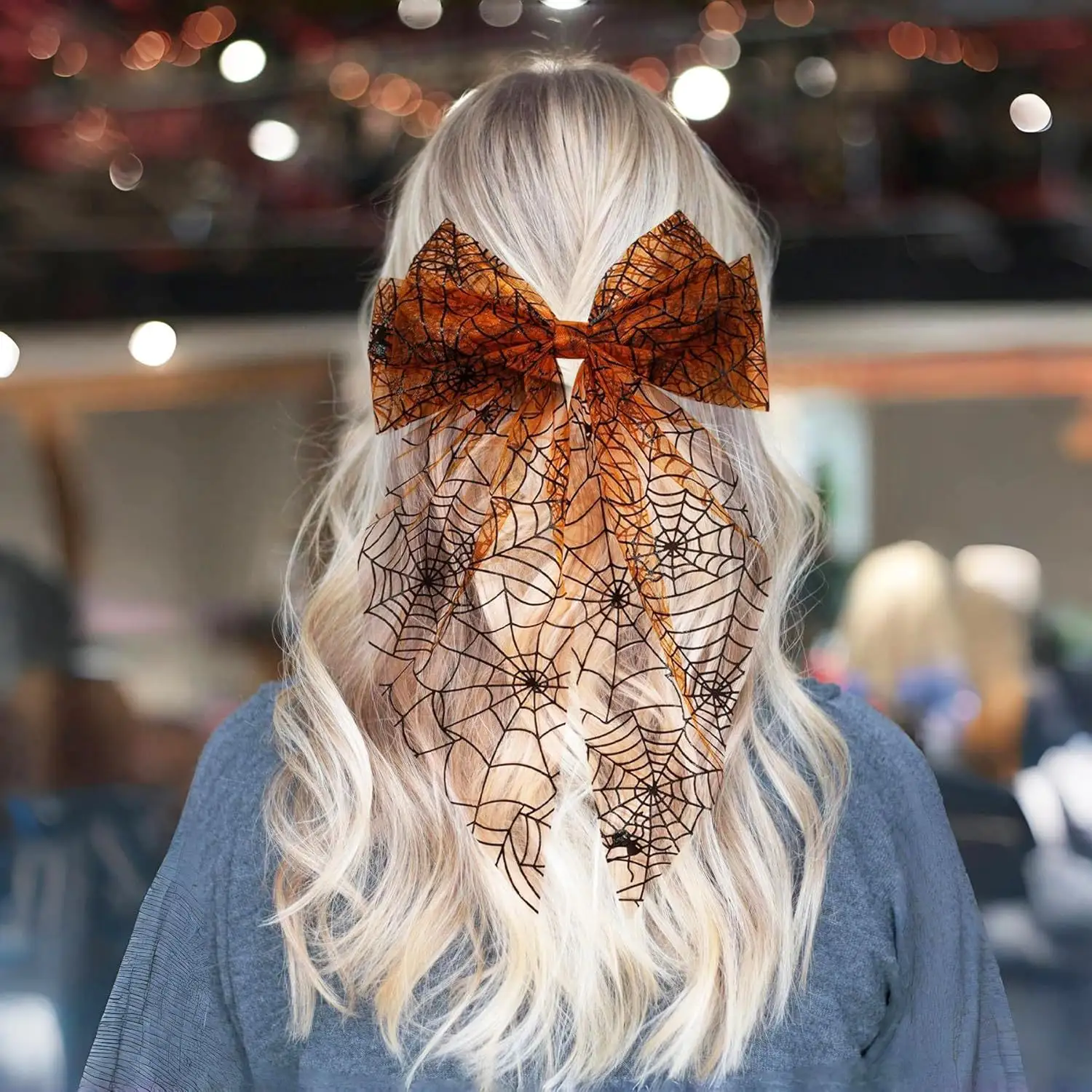 Tulle Spiderweb Bow Hair Clip