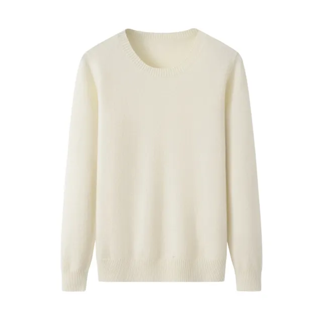 Round Neck All matching Pullover Casual Loose Pullover Base White - Shop at LoveMi