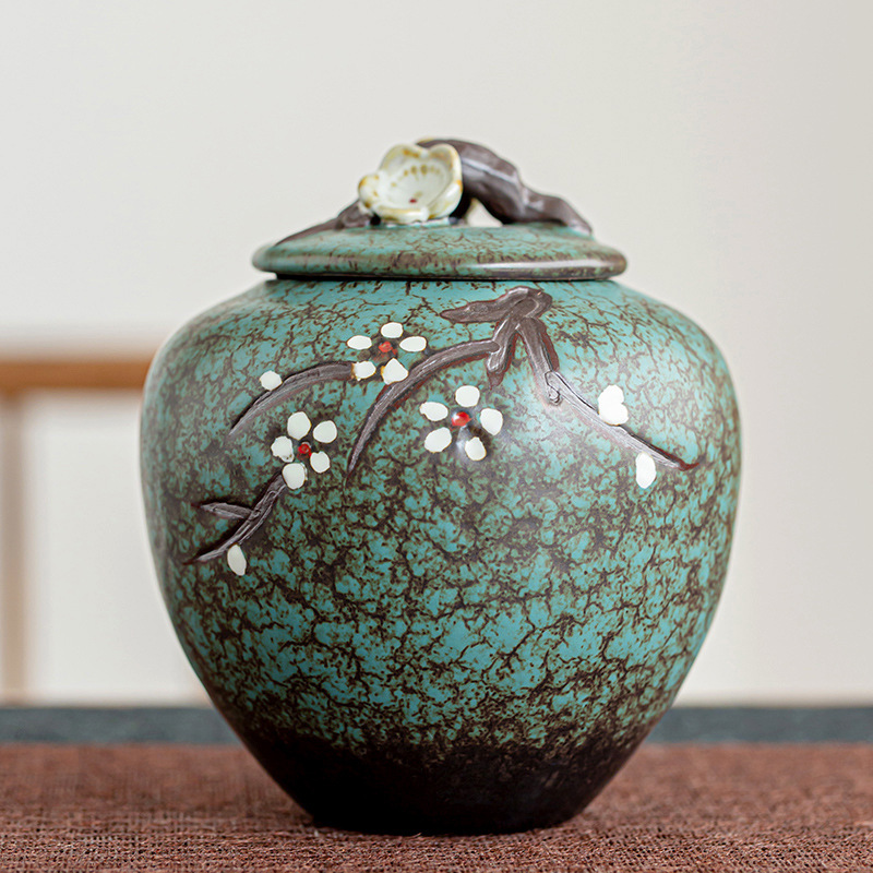 Hand-painted Vintage-printed Ceramic Airtight Tea Canister