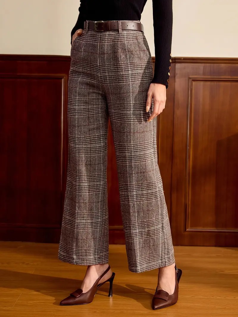 Wool Plaid Pants Womens New Autumnwinter Style For Petite Figures - Image 5