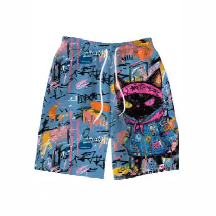 Mens 3D Graffiti Swim Shorts