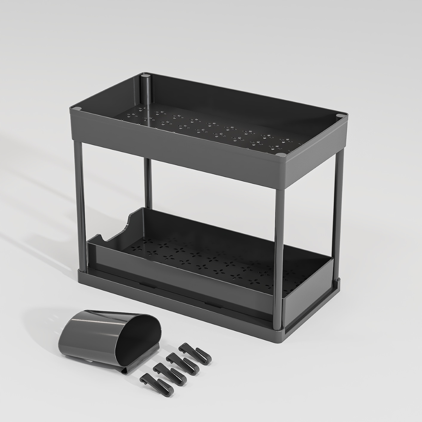 Kitchen Storage Rack A Versatile Mobile Organizer With Tiered Pull-out Shelves For Spice Jars 7