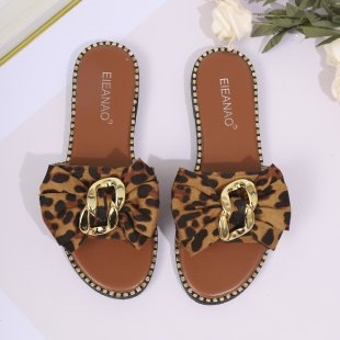 Comfortable Leopard-print Flip-flops Large Size