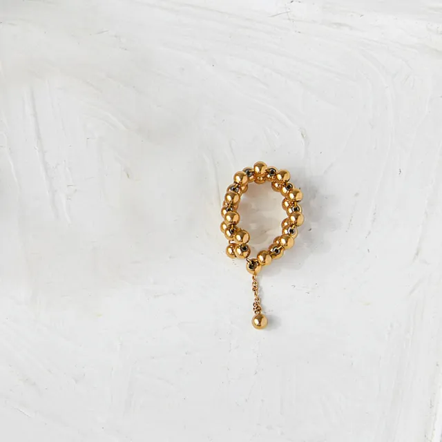 French Retro Three Rows Round Beads Multi layer Bracelet Women Gold Ring - Shop at LoveMi