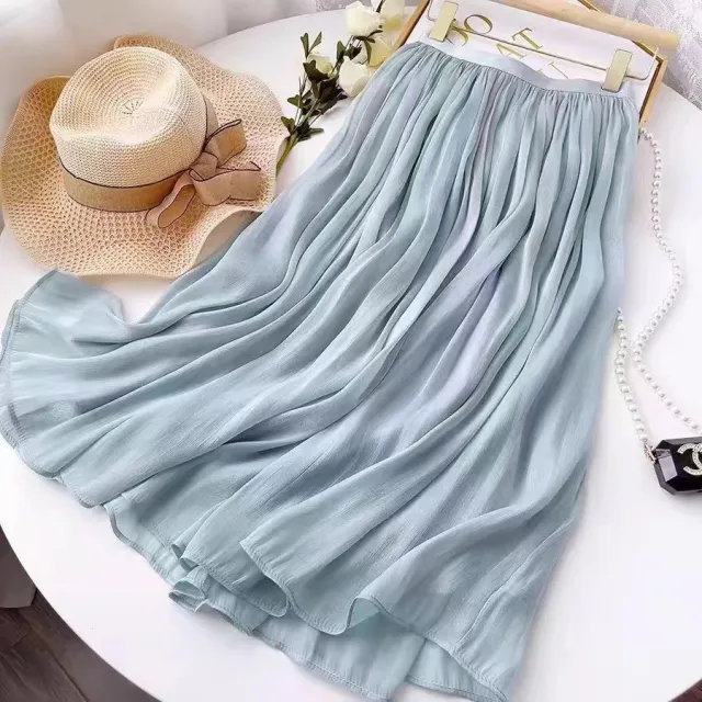 High grade Streamer Yarn Skirt A Line Large Hem Blue - Shop at LoveMi