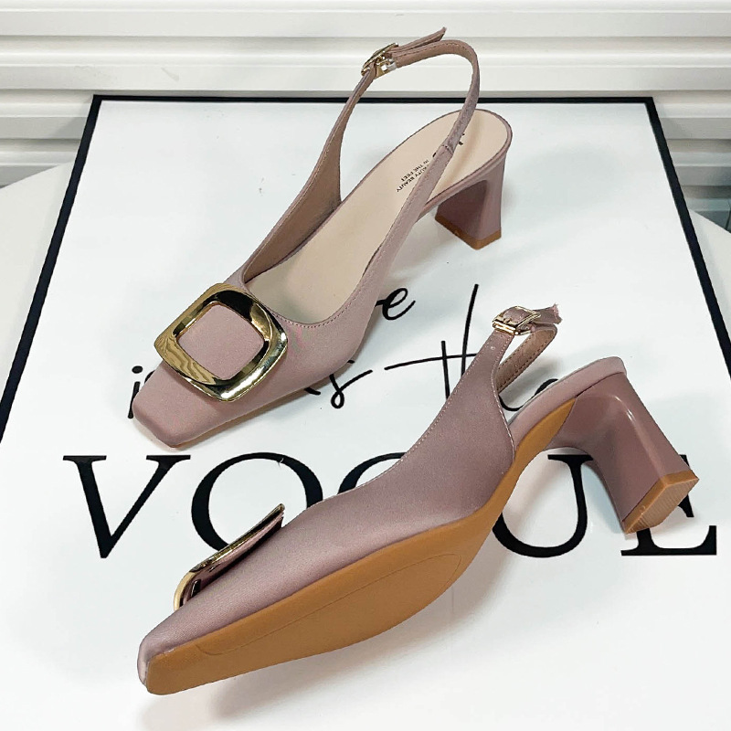 One-strap Closed-toe High-heeled Sandals