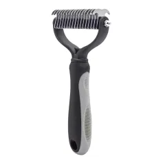 Dogs And Cats Stainless Steel Knife Pet Hair Unknotting Comb - Large Grey - View 1