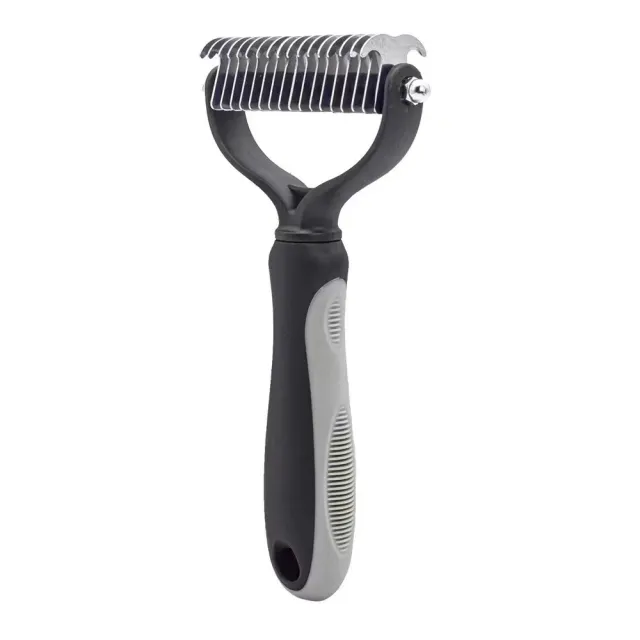 Dogs And Cats Stainless Steel Knife Pet Hair Unknotting Comb Large Gray - Shop at LoveMi