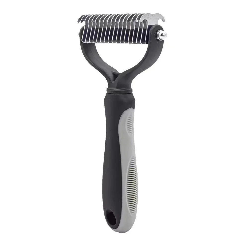 Dogs And Cats Stainless Steel Knife Pet Hair Unknotting Comb - Large Gray