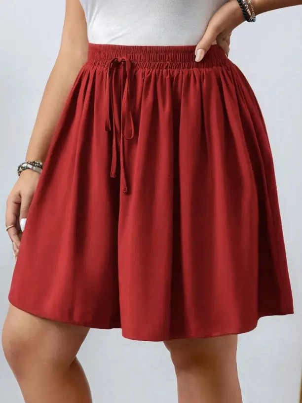 Women's Fashionable Lace-up Versatile Solid-color Shorts