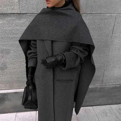 Arrival Of Scarf Collar Woolen Coat