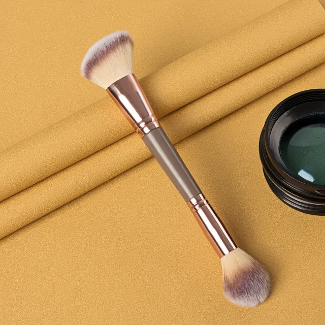Soft Wool Portable Makeup Double-headed Copper Tube Highlight Brush