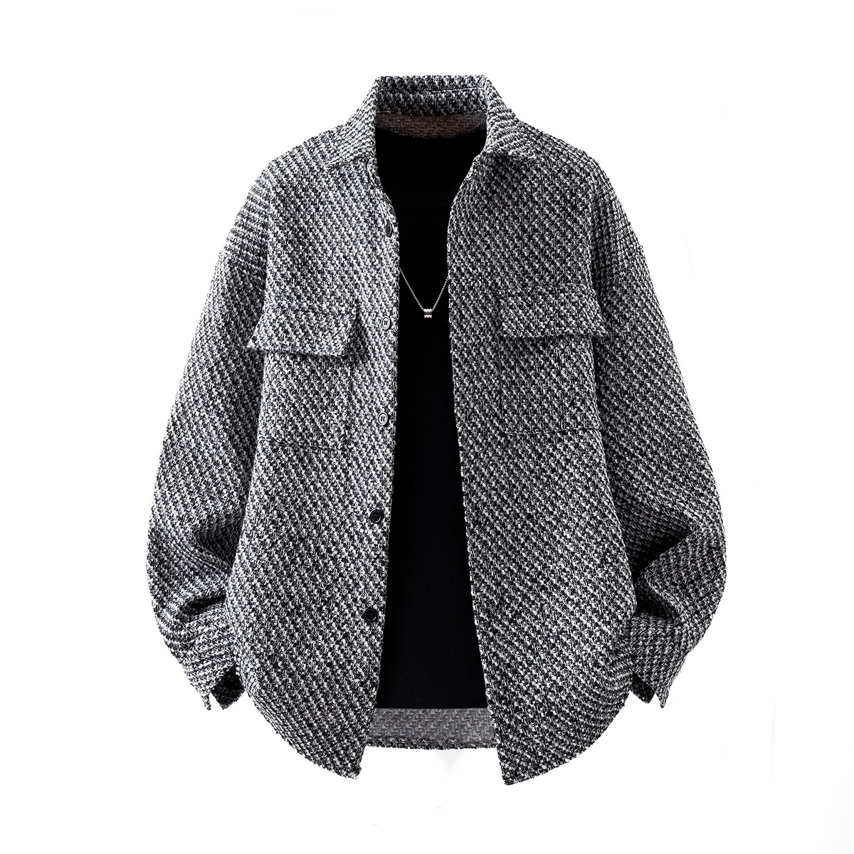 Mens American-Style Retro Houndstooth Jacket