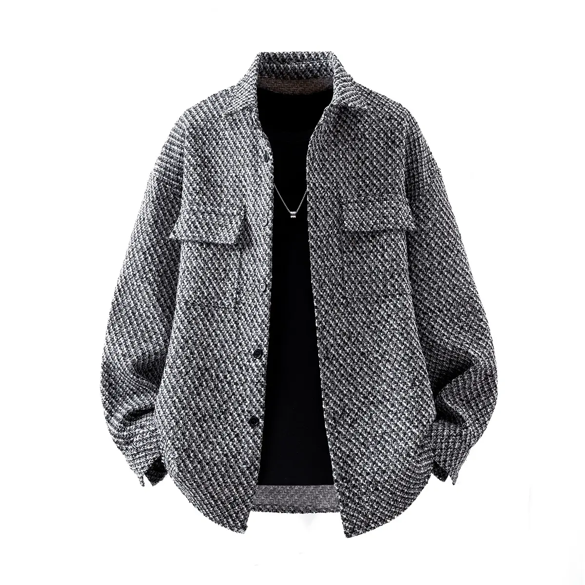 Mens American-Style Retro Houndstooth Jacket