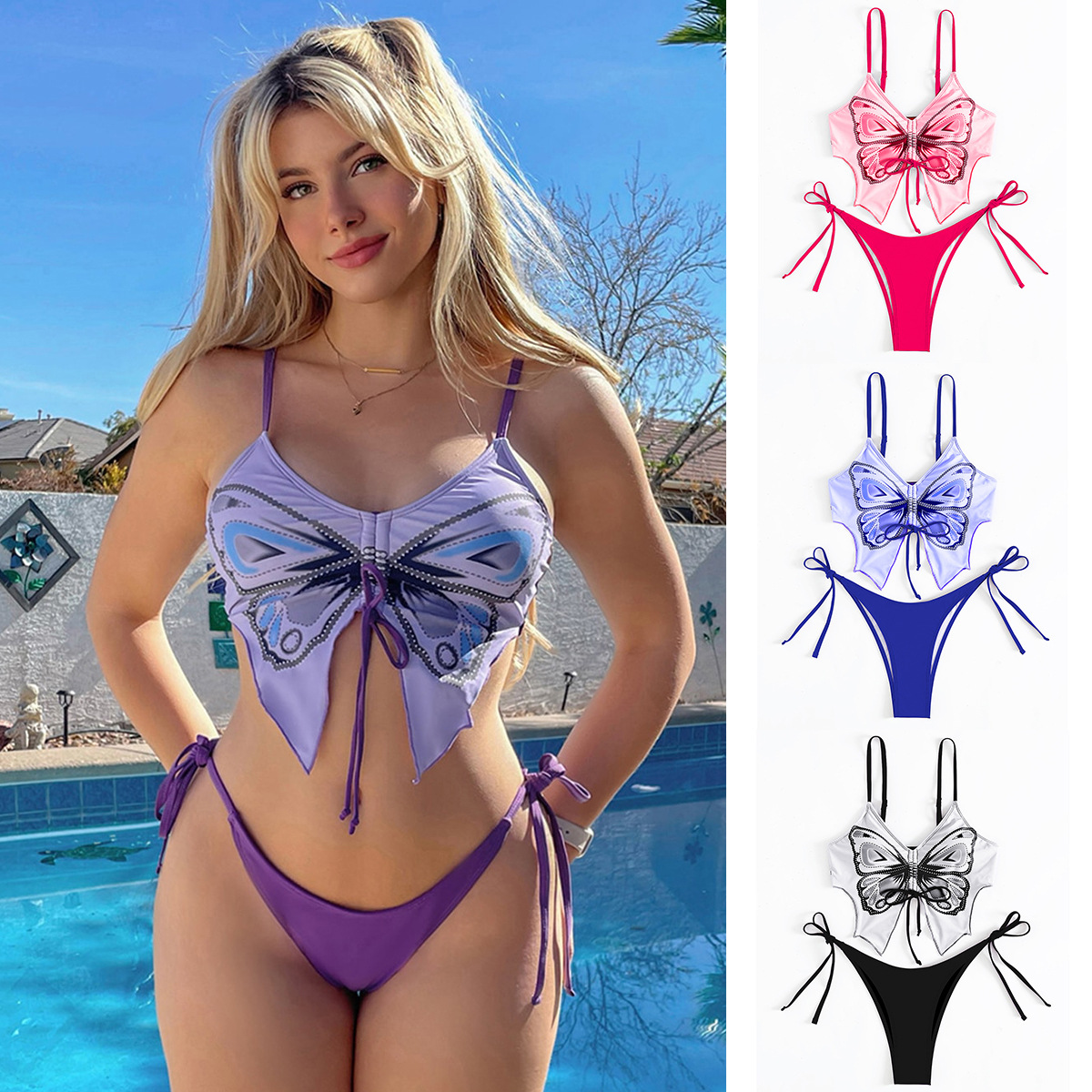 Bikini Swimsuit Female European And American Sexy Style Butterfly Swimsuit