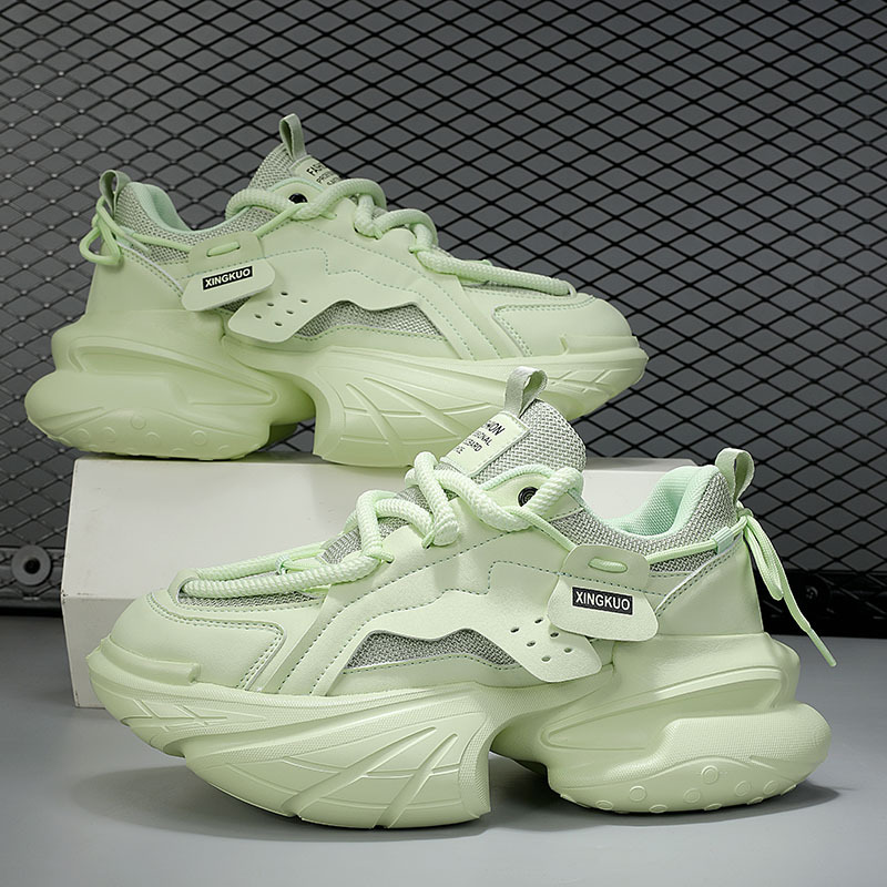 Mens Breathable Casual Height-enhancing Thick-soled Fashion Shoes