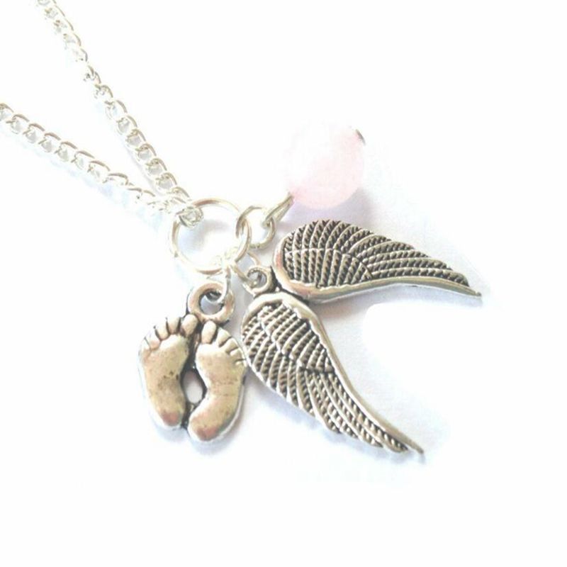 عقد قلادة رجالية بسلسلة عظمية بتصميم أجنحة الملاك اللؤلؤية العتيقة الفرنسية