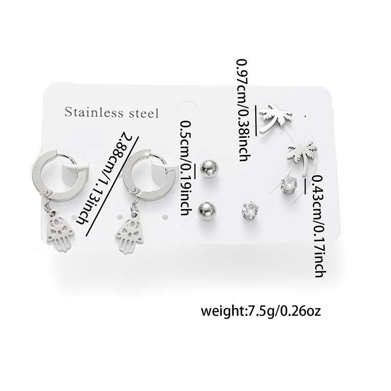 Fashion Simple Titanium Steel Earrings Creative Cross Love Butterfly