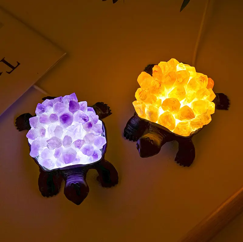 Natural Crystal Turtle Small Night Lamp Creative