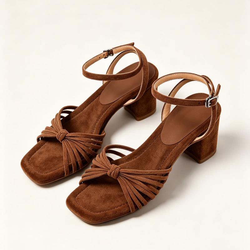 Chunky-Heeled Strappy Sandals, picture 5 of 6