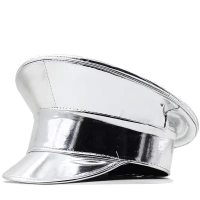 Laser Patent Leather Flat-top Cap Women's Party