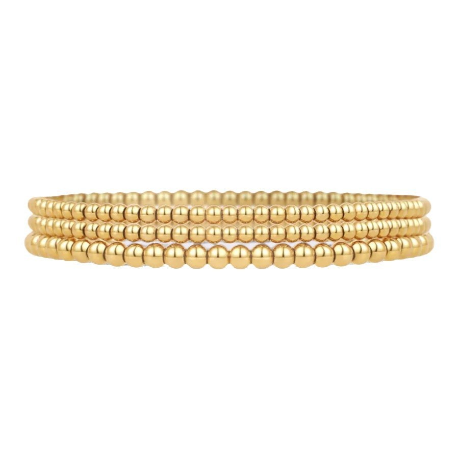 New Haematite Hematite Golden Balls Beaded Bracelet Suit