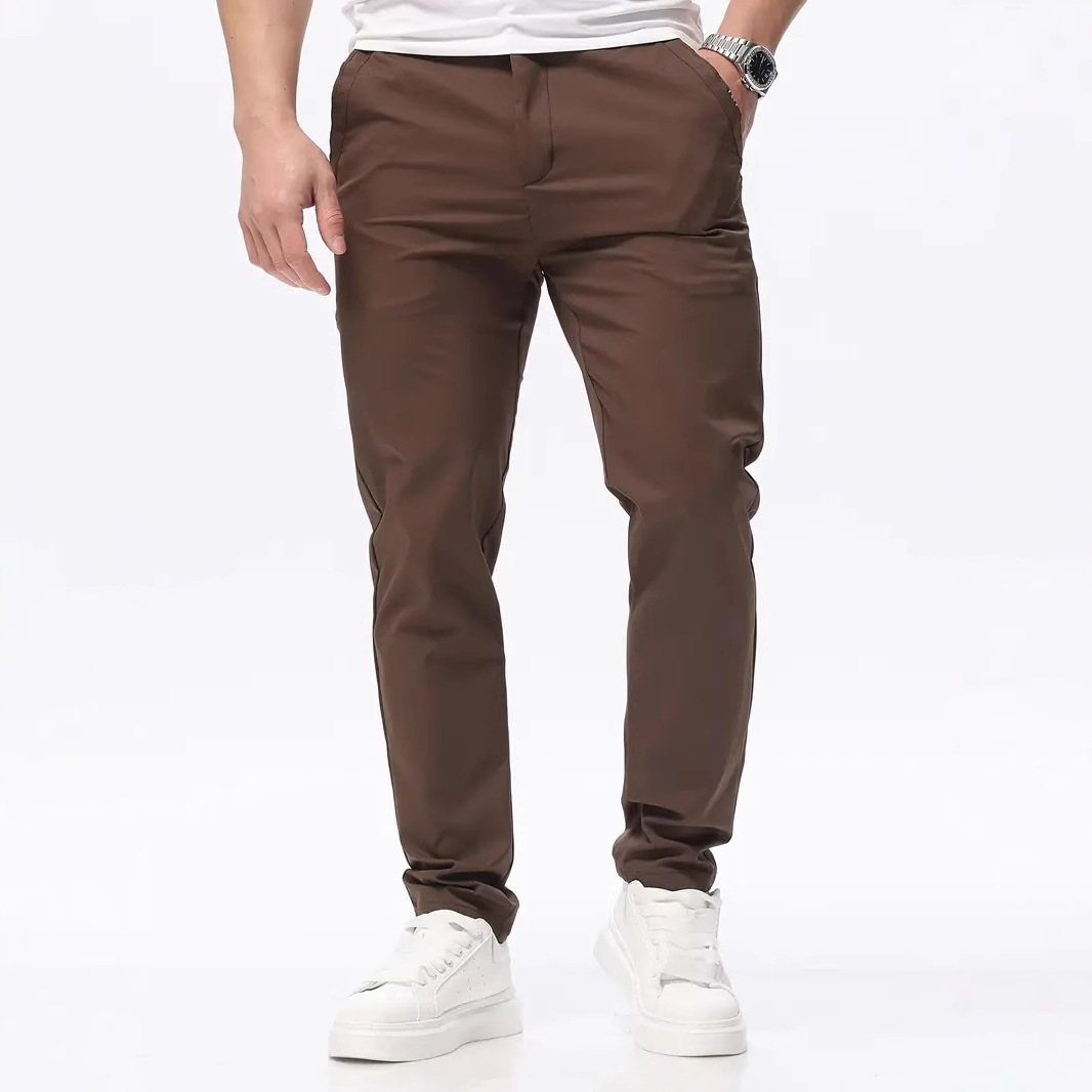 Slim-fit Straight-leg Pants Mens Versatile Stretch Trousers For Young Adults