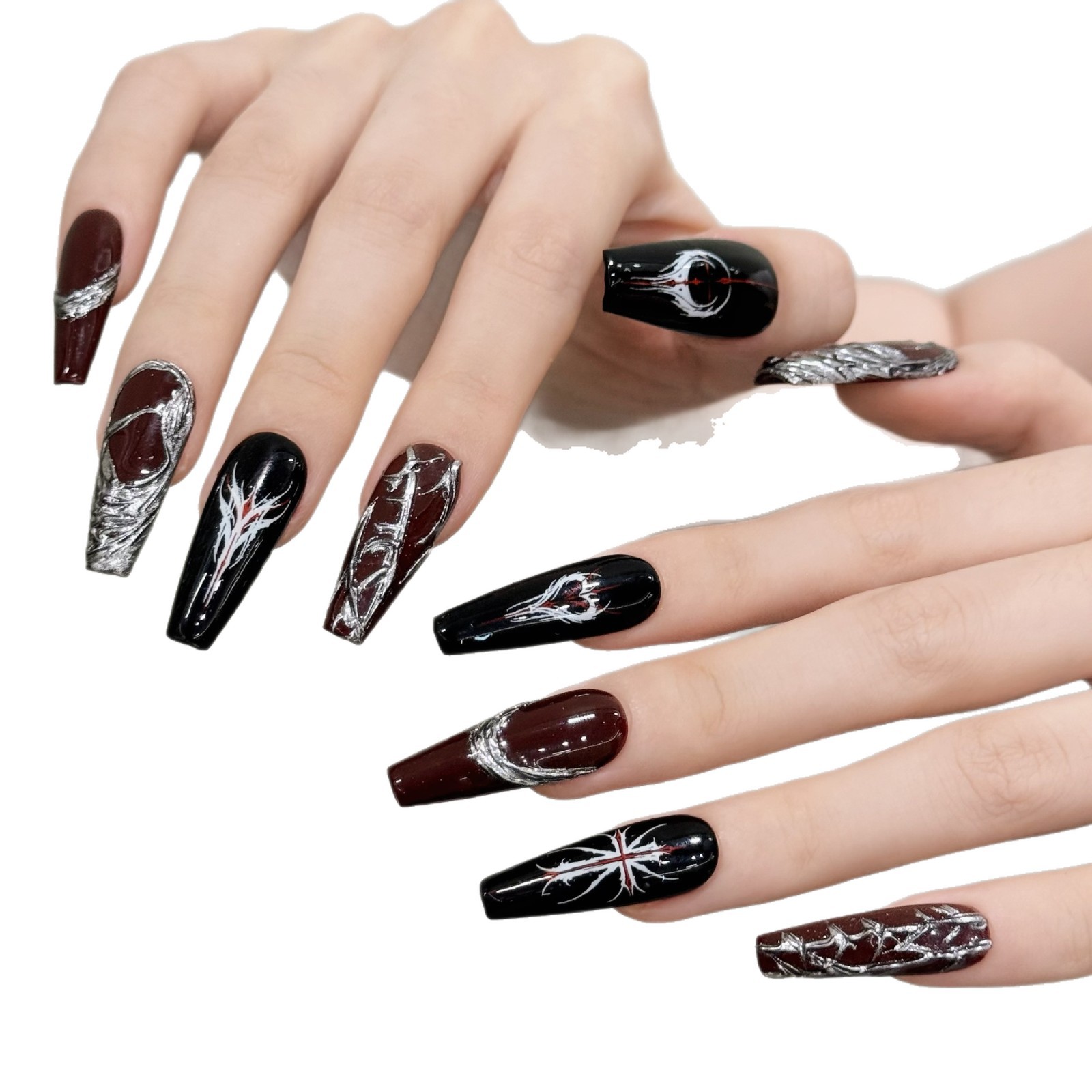 Glamorous Silver Nail Art For Dark Nights