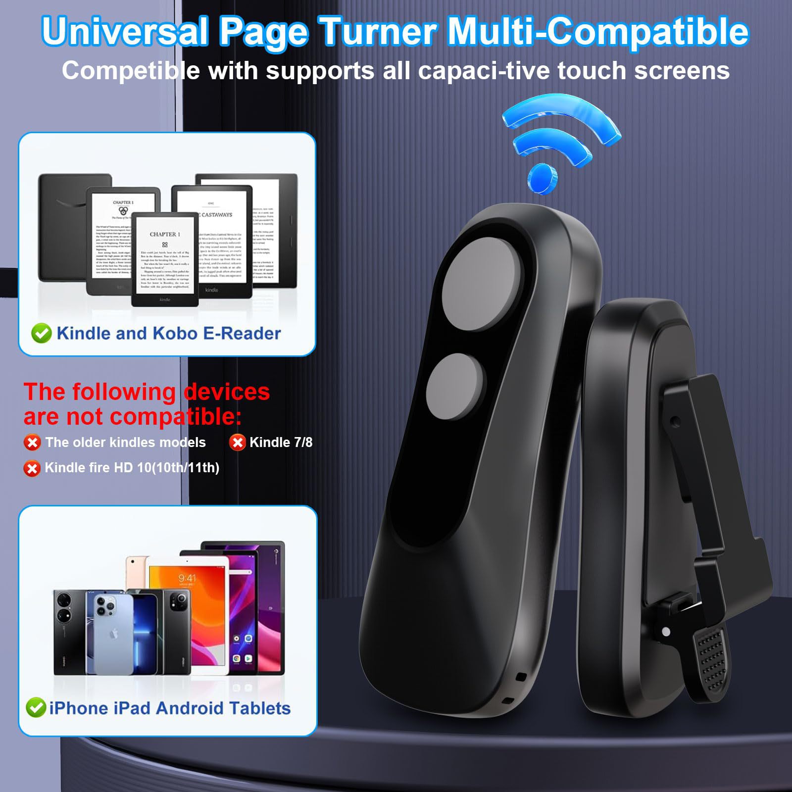 Bluetooth Kindle Tablet E-book Page Turner