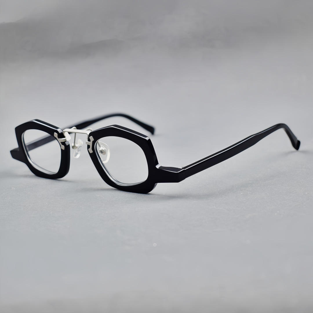 Retro Niche Acetate Eyeglass Frames - Unisex Optical Glasses with Classic Design for Daily Wear - detail 6