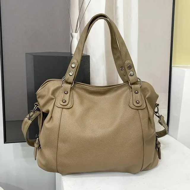Women's Large capacity Handbag Simple Shoulder Crossbody Bag Khaki - Shop at LoveMi